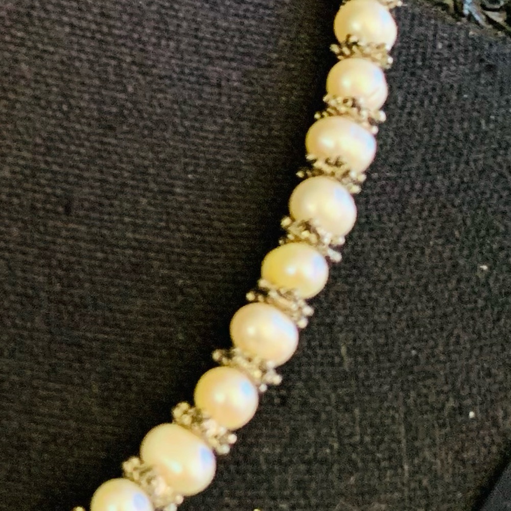 Freshwater Pearl and Silver Beaded Necklace - Picture 5 of 5